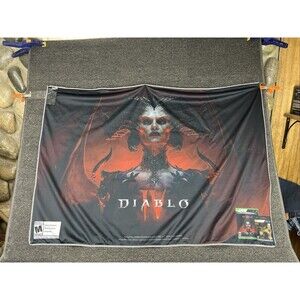 Diablo IV Promotional Fabric Cloth Banner Poster Gamestop Promo 33.5in X 47in